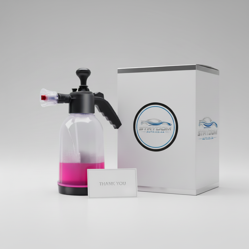 Product photo with prominent circular sticker on plain box